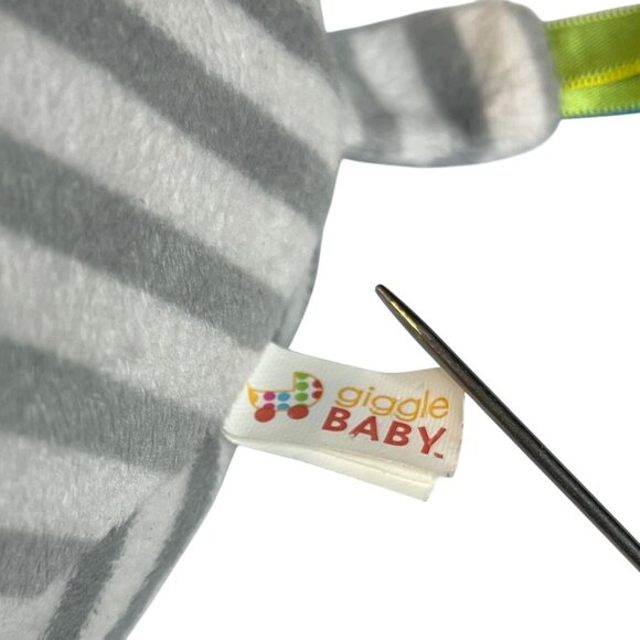 Giggle Baby Hippo Plush Gray White Striped Soft Cuddly Weighted Pellets 15" - Picture 9 of 12